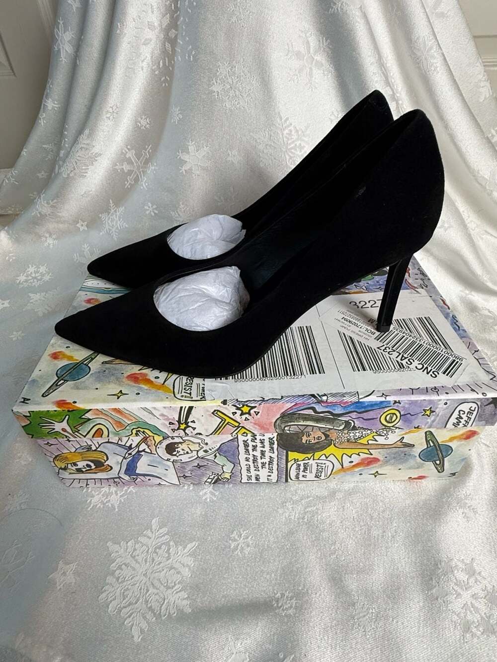 Jeffrey Campbell Black Suede Pointed Toe Stiletto Pumps Heels Size 7 Classic